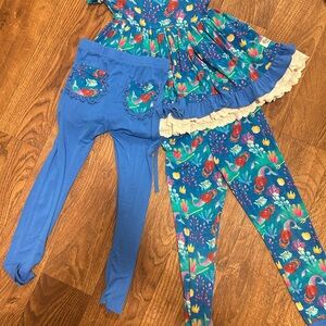 Disney mermaid Bella and Omi bamboo set with pants & jogger pants.